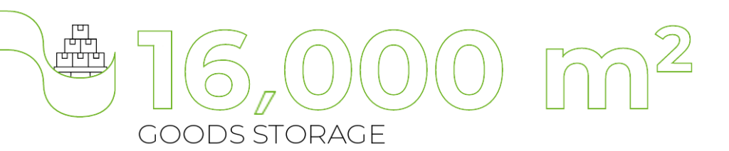 16,000 m2 goods storage
